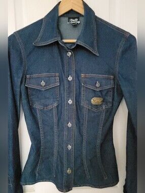 AUTHENTIC VINTAGE DENIM,#D&G,JEAN SHIIRT,ZISE XS, WOMAN...
